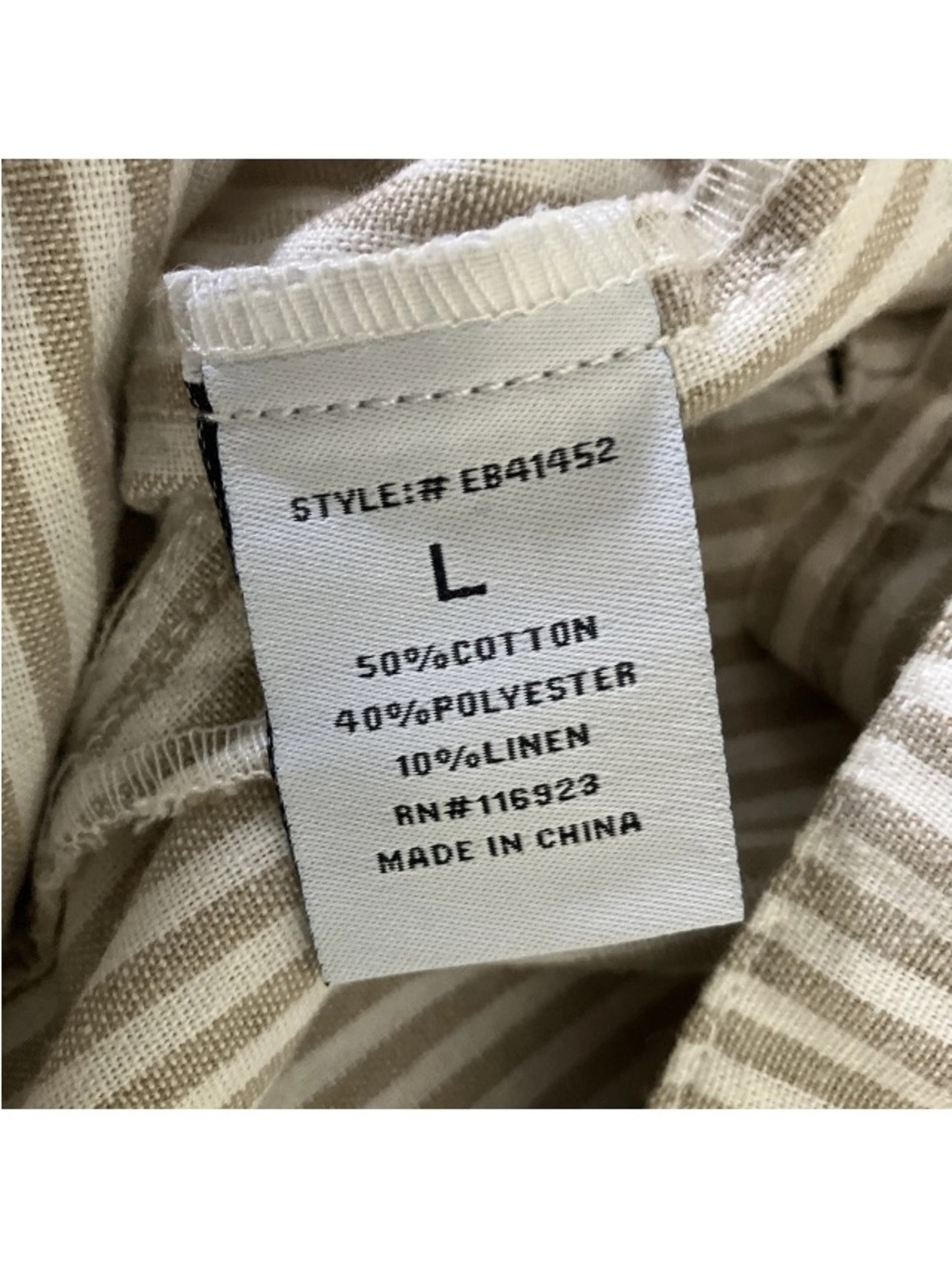 Three Bird Nest L High Hopes Cropped Wide Leg Denim Striped Overalls Tan & White - Picture 10 of 12